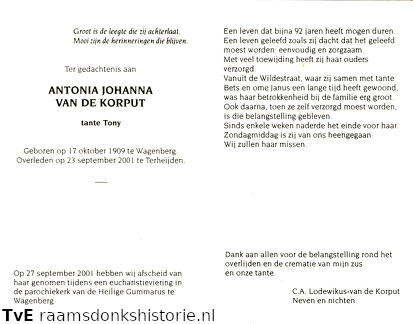 Antonia Johanna van de Korput